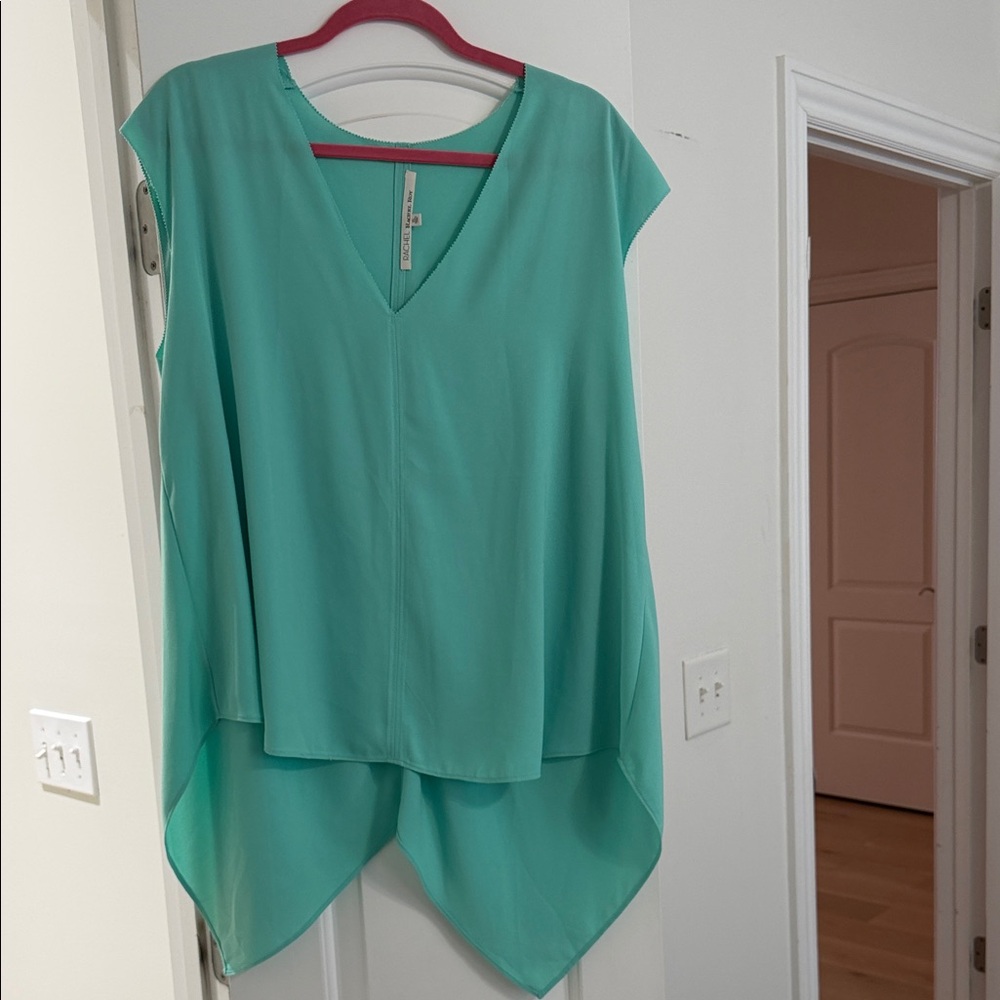 RACHEL Rachel Roy Aqua Sleeveless Blouse